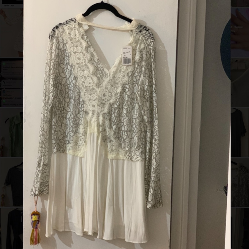 Long sleeve flowy lace dress